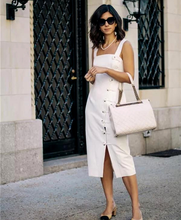 紐扣裙，大齡女穿搭要有技巧